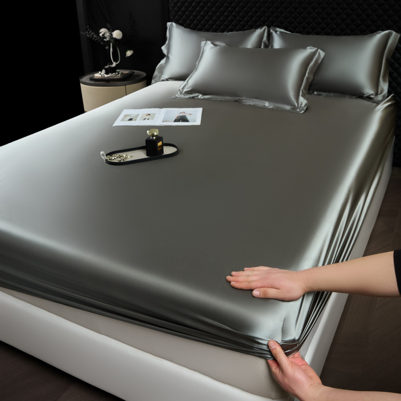 Silk Sheet Set - Coprimaterasso in rayon con lenzuolo in