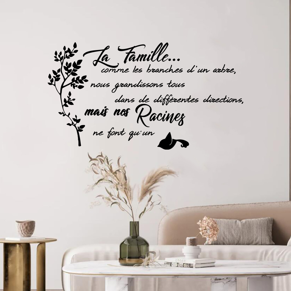 Home Textiles France - Citazione della famiglia francese Albero Uccello